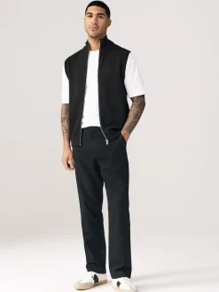 Noir - Lot de 2 pantalons intelligents unis sur le devant