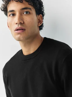 Noir - Lot de 2 pulls col rond doux au toucher coupe classique