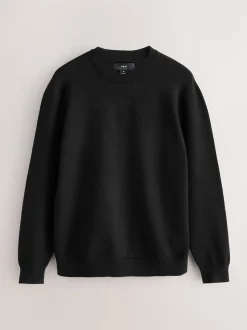 Noir - Lot de 2 pulls col rond doux au toucher coupe classique