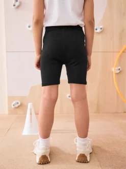 Noir - Lot de 2 shorts de vélo extensibles en coton riche (3-16ans)