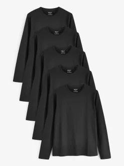 Noir - Lot de 5 t-shirts à manches longues