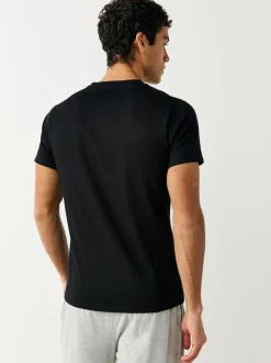 Noir - Lot de 5 T-shirts Col en V 100% Coton Coupe ajustée