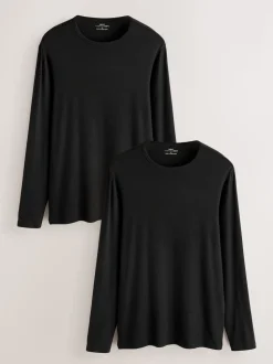 Noir - Lot de 2 t-shirts légers Thermogen à manches longues