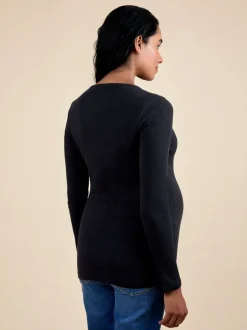 Noir - Lot de 2Hauts de grossesse et d’allaitement JoJo Maman Bébé côtelés