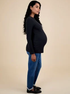 Noir - Lot de 2Hauts de grossesse et d’allaitement JoJo Maman Bébé côtelés