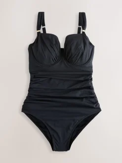 Noir - Maillot de bain DK à armatures avec contrôle du ventre