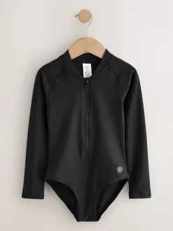 Noir - Maillot de bain Sunsafe à manches longues (3mois-16ans)