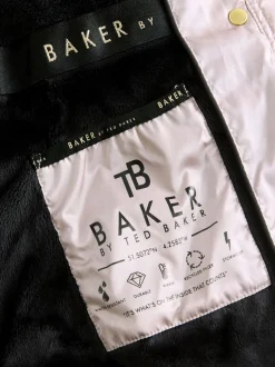 Noir - Manteau Ceinturé Baker by Ted Baker, mi-lourd, matelassé et Résistant à la douche