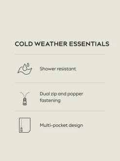 Noir - Manteau long matelassé à capuche résistant à la douche