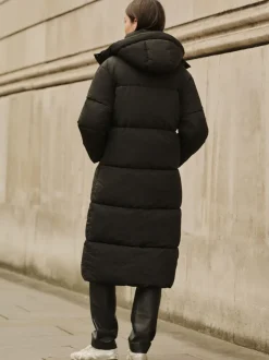 Noir - Manteau long rembourré imperméable