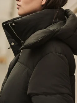 Noir - Manteau long rembourré imperméable