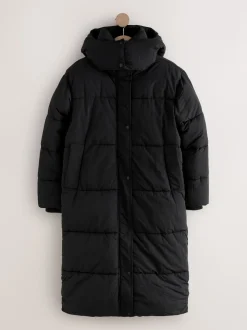 Noir - Manteau long rembourré imperméable