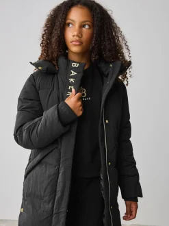 Noir - Manteau matelassé long imperméable Baker by Ted Baker fille