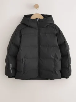 Noir - Manteau rembourré doublé en micropolaire Résistant à la douche (3-17ans)