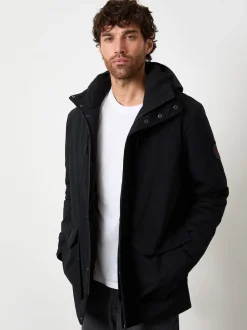 Noir - Manteau Threadbare matelassé à capuche imperméable