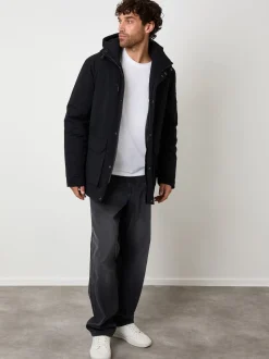 Noir - Manteau Threadbare matelassé à capuche imperméable