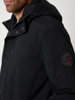 Noir - Manteau Threadbare matelassé à capuche imperméable