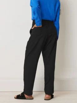 Noir - M&Co Petites tailles Lin Joggers