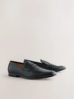 Noir - Mocassins en cuir embossé