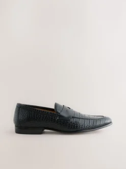 Noir - Mocassins en cuir embossé