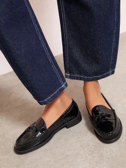 Noir - Mocassins Friends Like These Comfort nœud habillés en similicuir verni