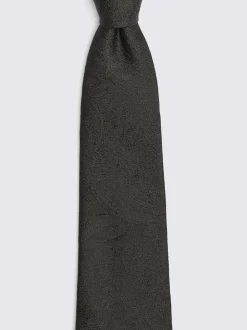 Noir - MOSS Mariage Motif paisley Cravate