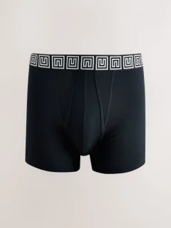 Noir à motif métallisé - Boxer A-Front en coton riche
