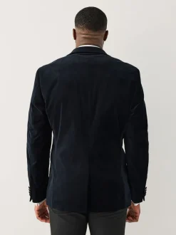 Noir - Moulant - Blazer Motionflex Extensible en velours