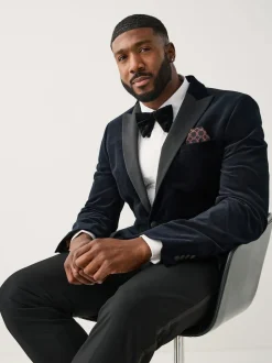 Noir - Moulant - Blazer Motionflex Extensible en velours