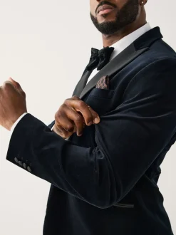 Noir - Moulant - Blazer Motionflex Extensible en velours