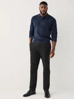 Noir - Moulant - N. Premium Smart Coton TENCEL™ Chinos en Blend de lyocell avec taille confort