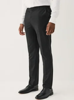 Noir - Moulant - Pantalons de smoking texturés Motionflex avec bande latérale