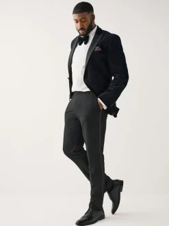 Noir - Moulant - Pantalons de smoking texturés Motionflex avec bande latérale