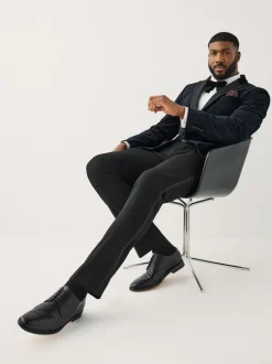 Noir - Moulant - Pantalons de smoking texturés Motionflex avec bande latérale