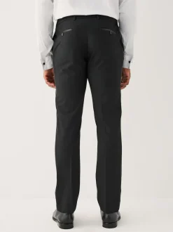 Noir - Moulant - Pantalons de smoking texturés Motionflex avec bande latérale