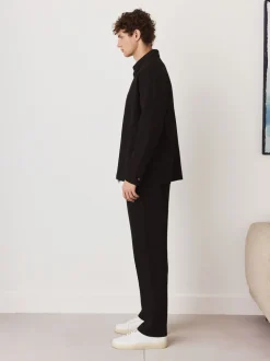 Noir - N. Premium Joggings doux au toucher Scuba Coupe ajustée Open