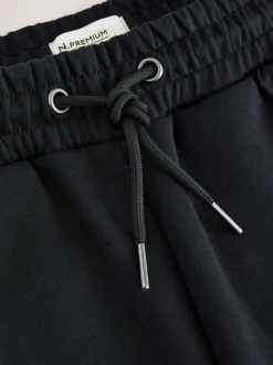 Noir - N. Premium Joggings doux au toucher Scuba Coupe ajustée Open
