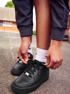 Noir - Nike Youth Air Force 1 Trainers