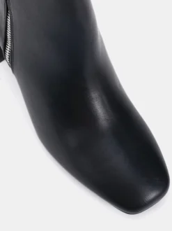 Noir - Novo Bottes Kate zippées à talons carrés et bout carré