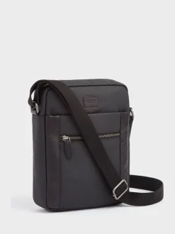 Noir - Osprey London The Small Grantham Besace Sac en toile cirée et cuir