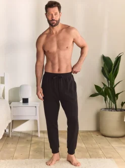 Noir - Ourlets resserrés - Jogging Loopback doux au toucher à poignets