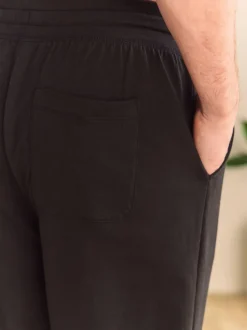 Noir - Ourlets resserrés - Jogging Loopback doux au toucher à poignets