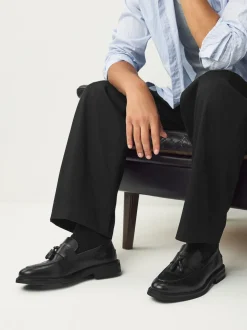 Noir - Pains de tassel en cuir