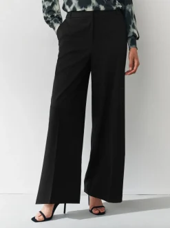 Noir - Pantalon ajusté coupe large