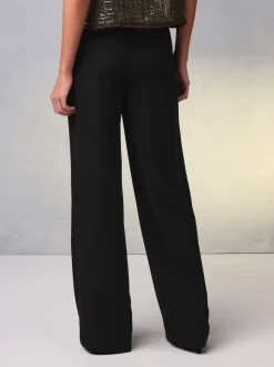 Noir - Pantalon ample à dos élastique