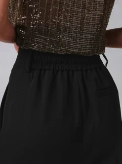 Noir - Pantalon ample à dos élastique