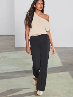 Noir - Pantalon bootcut habillé