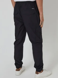 Noir - Pantalon cargo Threadbare slim à poignets 100% coton