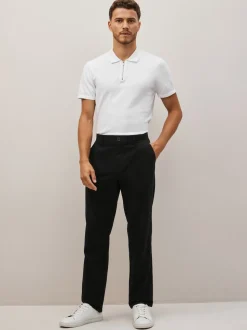 Noir - Pantalon chino droit 100% coton