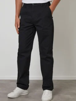 Noir - Pantalon chino Threadbare coupe droite à taille extensible